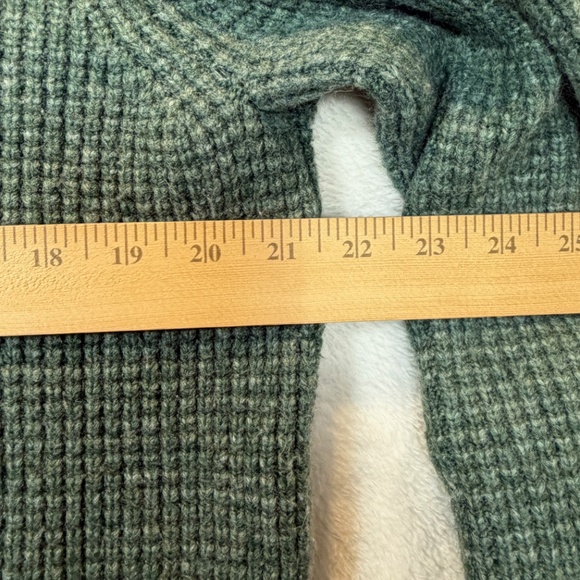 Fat Face !/4 Zip Sweater Mens Size XL Olive Green Chunky Knit Cotton Wool Preppy - Picture 7 of 9